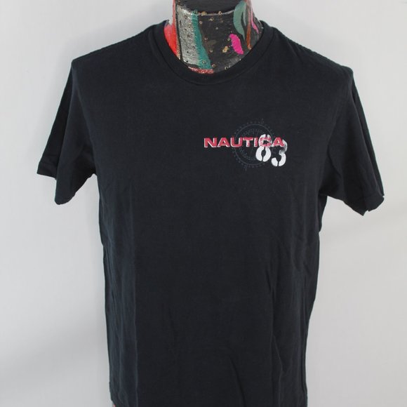 Nautica N-83 Sailing Graphic T-Shirt Navy Size Small Mens Spell Out Logo Cotton - Picture 4 of 7
